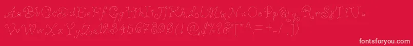 Whimsywischy-Schriftart – Rosa Schriften auf rotem Hintergrund