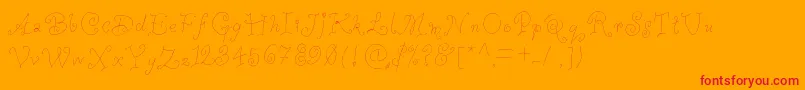 Whimsywischy Font – Red Fonts on Orange Background