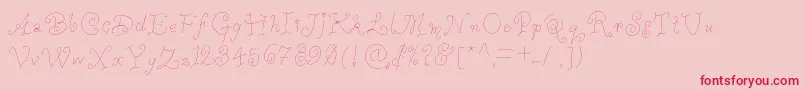Whimsywischy Font – Red Fonts on Pink Background