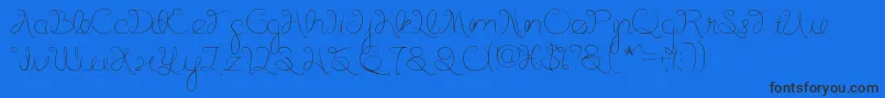 Listening Font – Black Fonts on Blue Background