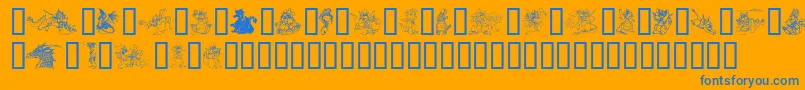 EvsDragons Font – Blue Fonts on Orange Background