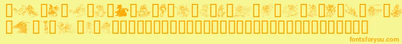 EvsDragons Font – Orange Fonts on Yellow Background
