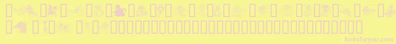 EvsDragons Font – Pink Fonts on Yellow Background