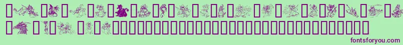 EvsDragons Font – Purple Fonts on Green Background