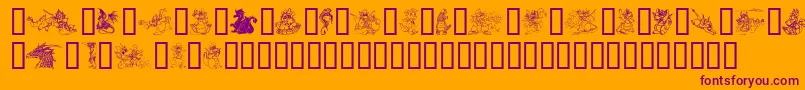 EvsDragons Font – Purple Fonts on Orange Background