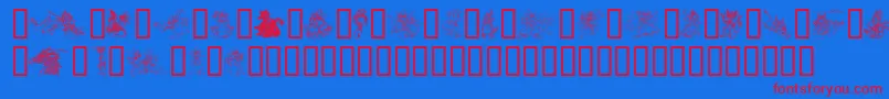 EvsDragons Font – Red Fonts on Blue Background