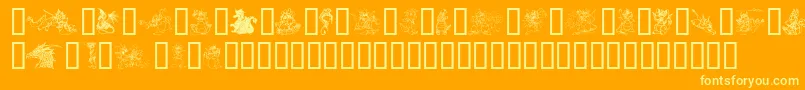EvsDragons Font – Yellow Fonts on Orange Background