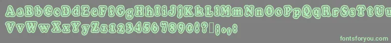 フォントPolkaletterstamp – 灰色の背景に緑のフォント