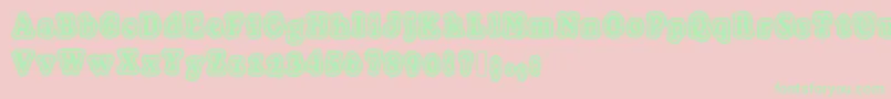 Polkaletterstamp Font – Green Fonts on Pink Background