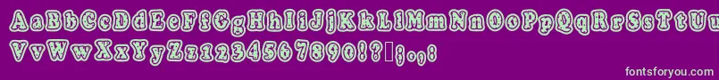 Шрифт Polkaletterstamp – зелёные шрифты на фиолетовом фоне