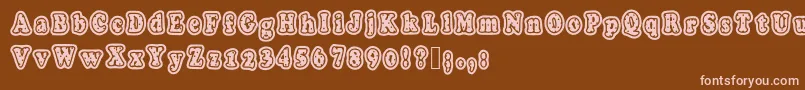 Polkaletterstamp Font – Pink Fonts on Brown Background