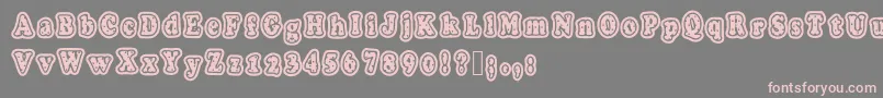 Fonte Polkaletterstamp – fontes rosa em um fundo cinza