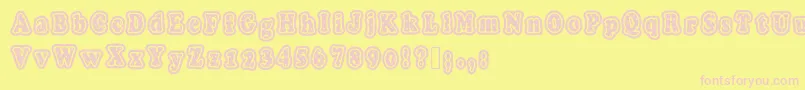 Polkaletterstamp Font – Pink Fonts on Yellow Background