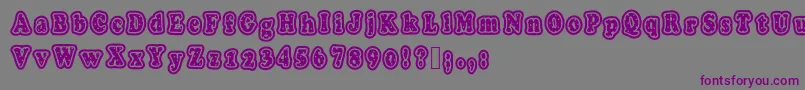 Polkaletterstamp Font – Purple Fonts on Gray Background