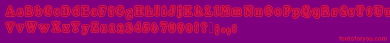 Polkaletterstamp Font – Red Fonts on Purple Background