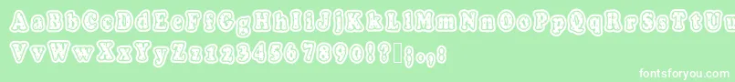 Polkaletterstamp Font – White Fonts on Green Background