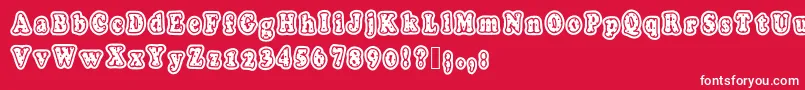 Polkaletterstamp Font – White Fonts on Red Background