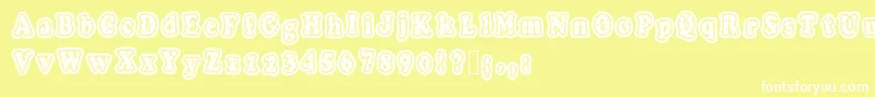 Polkaletterstamp Font – White Fonts on Yellow Background