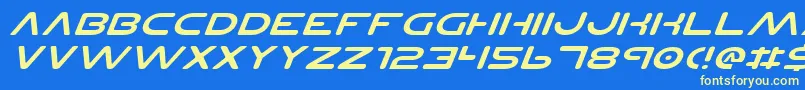 Planetnsv2ei Font – Yellow Fonts on Blue Background