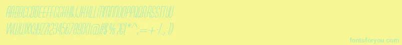 AstuteItalic-Schriftart – Grüne Schriften auf gelbem Hintergrund