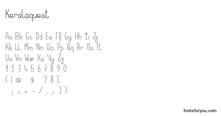 Keralaquest-fontti – aakkoset, numerot, erikoismerkit
