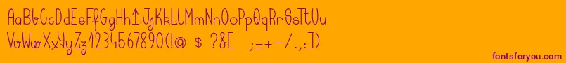 フォントKeralaquest – オレンジの背景に紫のフォント