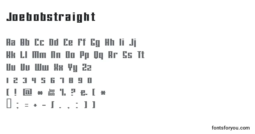 Schriftart Joebobstraight – Alphabet, Zahlen, spezielle Symbole