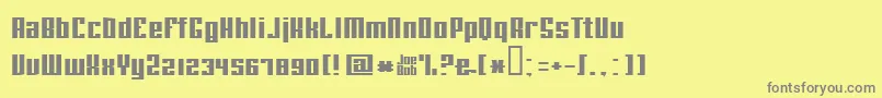 フォントJoebobstraight – 黄色の背景に灰色の文字