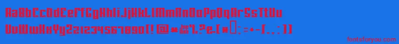 フォントJoebobstraight – 赤い文字の青い背景