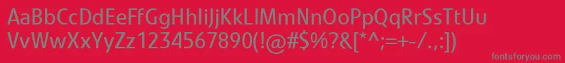 LinotypevetoRegular-Schriftart – Graue Schriften auf rotem Hintergrund