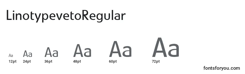 Размеры шрифта LinotypevetoRegular