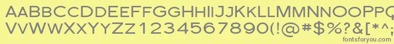 フォントFlorsn29 – 黄色の背景に灰色の文字