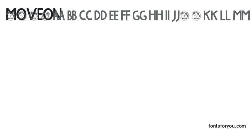 Шрифт MoveOn (99781) – алфавит, цифры, специальные символы