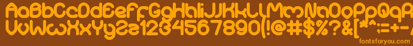 Sweetest-Schriftart – Orangefarbene Schriften auf braunem Hintergrund