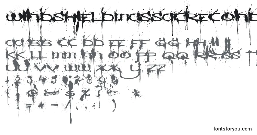 A fonte WindshieldmassacreCondensed – alfabeto, números, caracteres especiais