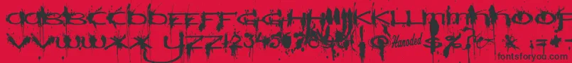 WindshieldmassacreCondensed-fontti – mustat fontit punaisella taustalla