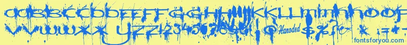WindshieldmassacreCondensed Font – Blue Fonts on Yellow Background