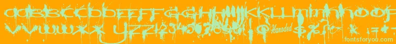 WindshieldmassacreCondensed Font – Green Fonts on Orange Background