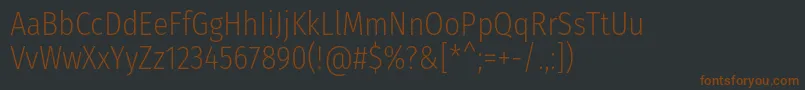 Шрифт FirasanscondensedExtralight – коричневые шрифты на чёрном фоне