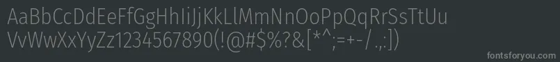 Czcionka FirasanscondensedExtralight – szare czcionki na czarnym tle