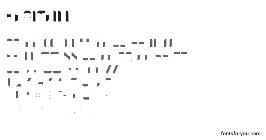 Czcionka KraitFill – alfabet, cyfry, specjalne znaki