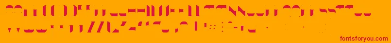 KraitFill-Schriftart – Rote Schriften auf orangefarbenem Hintergrund