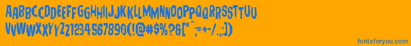 Hitchblockstag Font – Blue Fonts on Orange Background