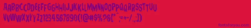 Hitchblockstag Font – Purple Fonts on Red Background