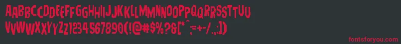 Hitchblockstag Font – Red Fonts on Black Background