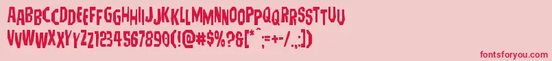Hitchblockstag Font – Red Fonts on Pink Background