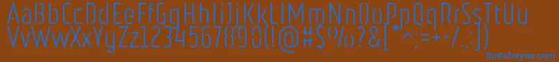 RulerStencilLight Font – Blue Fonts on Brown Background