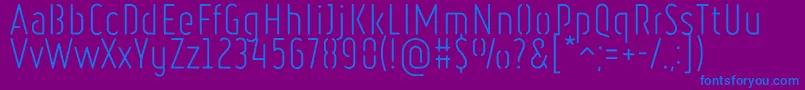 Czcionka RulerStencilLight – niebieskie czcionki na fioletowym tle