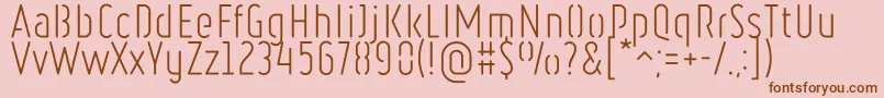 RulerStencilLight Font – Brown Fonts on Pink Background