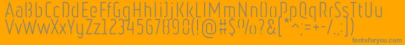 RulerStencilLight-Schriftart – Graue Schriften auf orangefarbenem Hintergrund
